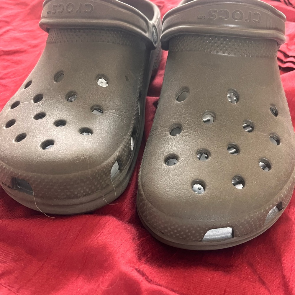 Crocs Adult size. Brown